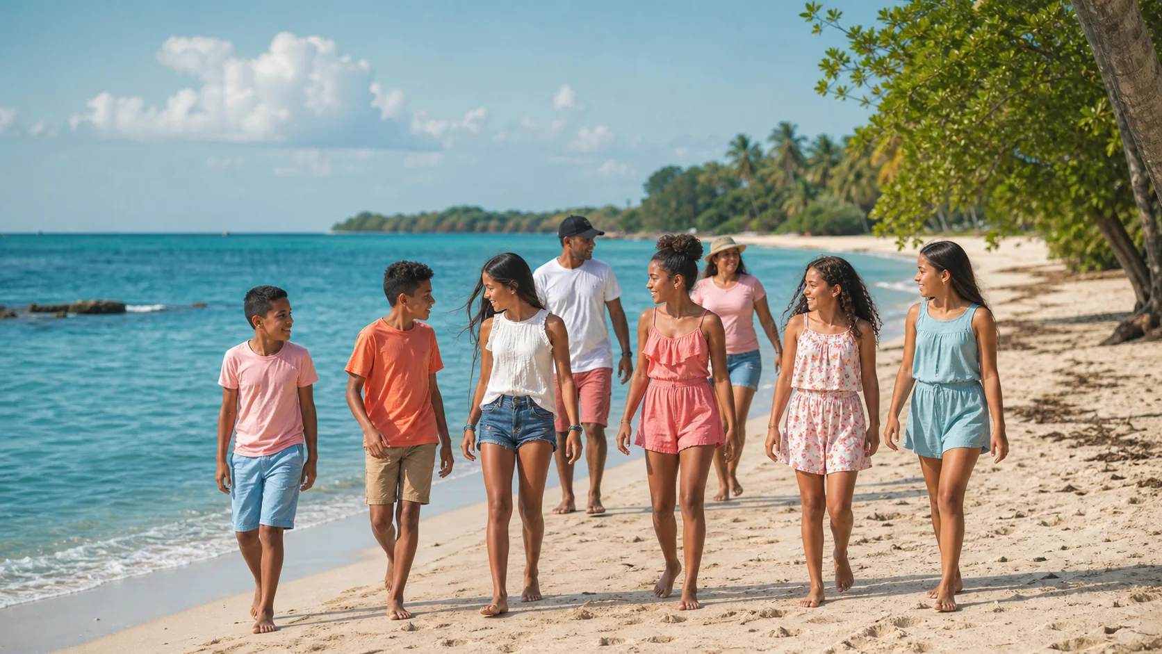 Jóvenes colombianos comparten una experiencia frente al mar Caribe